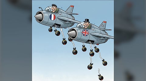 STRIKES destroyed a suspected weapons depot of the Islamic State terrorists in Syria.