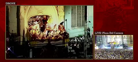 'Dungaw' rite at San Sebastian Church (Sreenshot from Manila PIO)