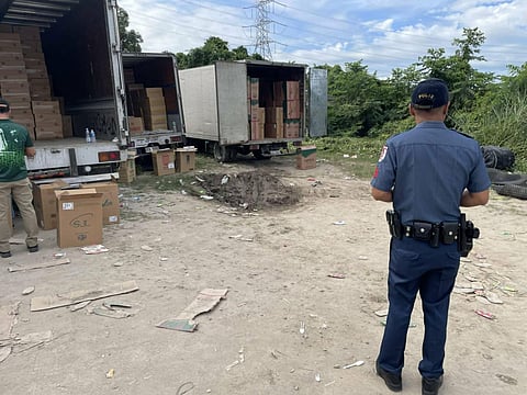 Some P100.57-million worth of illegal cigarettes were confiscated during an operation at a compound in Barangay Santa Isabel, Dinalupihan, Bataan on January 9, 2026.