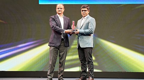 EXECUTIVES from VinFast India and Autocar India pose on stage after the VF 6 was named Value for Money Car of the Year at the Autocar India Awards 2026.