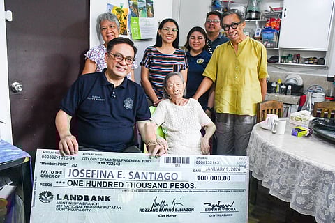 Muntinlupa centenarians, tumanggap ng tulong na P100K