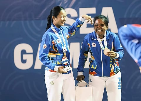 TENNIELLE Madis (right) plans to stage a big party hopefully with Alex Eala when the Philippine Open takes the spotlight next week.