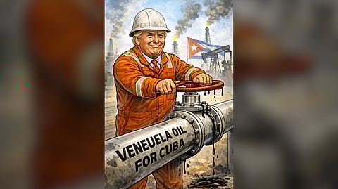THE US leader threatens to stop the flow of Venezuelan oil to Cuba.