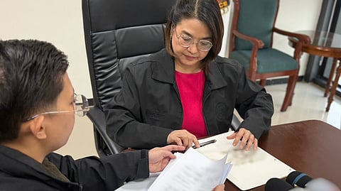 THREATENED Palace Press Officer Undersecretary Atty. Claire Castro files a complaint at the National Bureau of Investigation on Tuesday over an alleged online threat posted by a Facebook page.