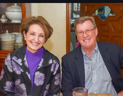 US Ambassador MaryKay and Aubrey Carlson.