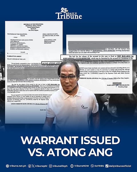 RTC orders arrest of Atong Ang over missing sabungeros