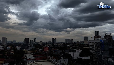 (January 14 2026) Dark clouds hover Metro Manila seen from a Quezon City on Wednesday January 14 2026. Weather bureau said the low-pressure area (LPA) inside the Philippine Area of Responsibility has developed into a tropical depression, named “Ada” the first storm for 2026, The wind signals warn the public of the general wind threat over an area due to the tropical cyclone. Local winds may be slightly stronger/enhanced in coastal and upland/mountainous areas exposed to winds. Winds are less strong in areas sheltered from the prevailing wind direction. scattered rains and thunderstorms across Eastern Visayas, the Davao Region, Caraga, Camiguin, Misamis Oriental, and Bukidnon, according to the Philippine Atmospheric, Geophysical and Astronomical Services Administration (PAGASA). Photo/Analy Labor
