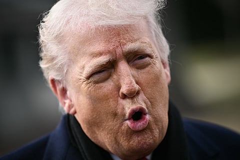 US-POLITICS-TRUMP
US President Donald Trump speaks to the press before boarding Marine One as he departs from the South Lawn of the White House in Washington, DC, on January 16, 2026. Trump is travelling to Palm Beach, Florida, to spend the weekend at his Mar-a-Lago residence.