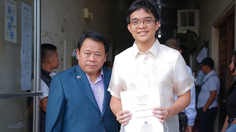 OH, Claire Batangas 1st District Representative Leandro Leviste, with lawyer Ferdinand Topacio (left), filed a libel case against PCO Undersecretary Claire Castro at the Balayan Regional Trial Court, alleging the spread of false and defamatory statements about his solar business.