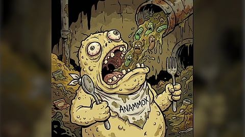 ANAMMOX bacteria consume ammonium and nitrite in wastewater and convert them directly into nitrogen gas.