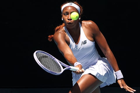 COCO Gauff survives a shaky start to pull off a 6-2, 6-3 win over Kamilla Rakhimova to advance to the second round of the women’s singles event of the Australian Open.