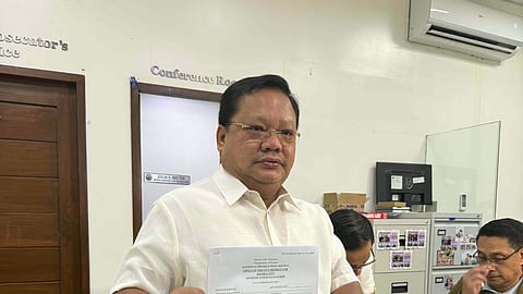 Manila Rep. Francisco Valeriano files a cyber-libel complaint against Cavite Rep. Francisco "Kiko" Barzaga at the Manila prosecutors office Wednesday. Photo for Daily TRIBUNE Alvin Murcia