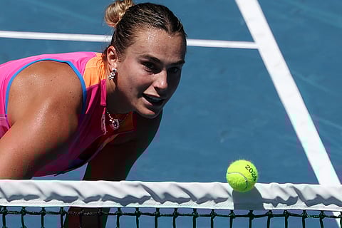 ARYNA Sabalenka displays her readiness to win the title following a dominant 6-3, 6-0 win over Iva Jovic in the quarterfinals of the Australian Open women’s singles event.
