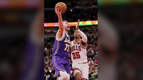 LUKA Doncic drops 46 points to lead the Los Angeles Lakers to a 129-118 win over the Chicago Bulls in the NBA regular season.