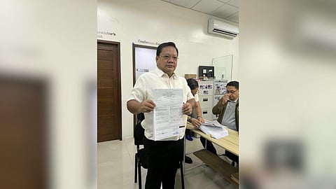 Manila Rep. Rolando Valeriano during the recent filing of a cyber-libel complaint against Cavite Rep. Francisco “Kiko” Barzaga at the Manila Prosecutor’s Office.