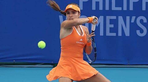 CAMILA Osorio of Colombia, who eliminated Alex Eala, dominates Solana Sierra of Argentina, 6-0, 6-1, for the right to face Donna Vekic of Croatia for the PWO title at the Rizal Memorial Tennis Center.