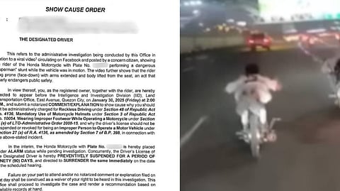 LTO issues show-cause orders vs erring motorists