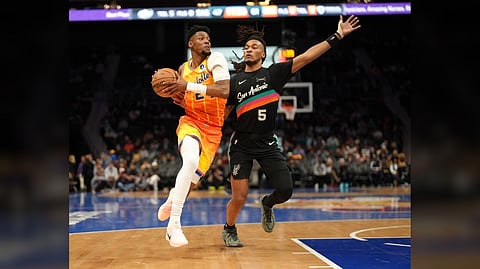 BRANDON Miller bangs in 26 points to lead the Charlotte Hornets to a 111-106 victory over the San Antonio Spurs in their NBA regular season game.