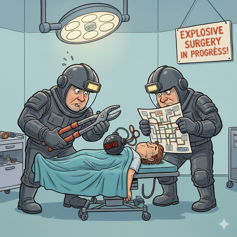 A BOMB disposal team was called because of the risk of an explosion.