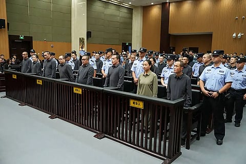 MEMBERS of the Ming family criminal organization appearing in court in Zhejiang Province, Eastern China