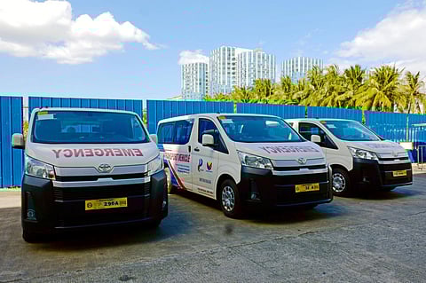 Each patient transport vehicle donated by PAGCOR is equipped with a GPS navigation system, ambulance stretcher with mounted restraining system, medical oxygen, wheelchair, and first aid kit.