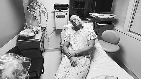 Channing Tatum while he waits for his surgery for his separated shoulder.