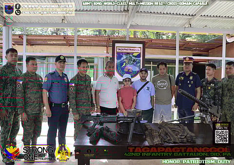 Two members of the New People’s Army (NPA) voluntarily surrendered to the authorities at the headquarters of the 42nd Infantry Battalion in Labo, Camarines Norte on February 4, 2025, along with firearms and an improvised explosive device (IED).