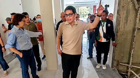 OFFICIALS from the Department of Health and the local government inspect the construction of the Subic General Hospital at Barangay Asinan in Subic, Zambales on Friday.