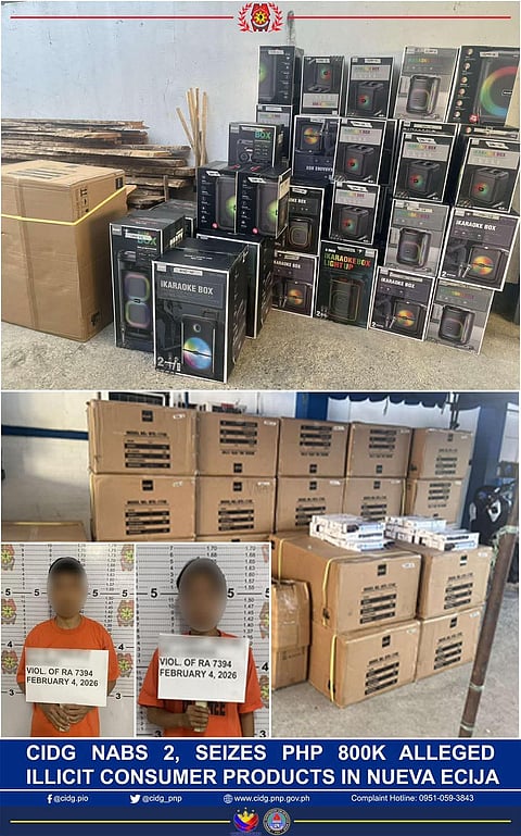 The CIDG seized P800,000 worth of substandard consumer products at Brgy. Melojavilla, Cabanatuan City, Nueva Ecija on February 4, 2026.