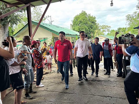 Department of Social Welfare and Development secretary Rex Gatchalian and Iligan City Mayor Frederick Siao visited evacuation centers in Iligan following the impact of Tropical Storm Basyang in the area