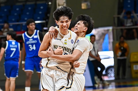 SHAUN Lucido celebrates after leading NUNS to an 81-78 win over Ateneo in Season 101 UAAP boys’ basketball tournament on Sunday.