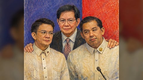 OFF the hook? Senate Blue Ribbon Committee chair Senator Panfilo ‘Ping’ Lacson, flanked by Senator Chiz Escudero (left) and Leyte Rep. Martin Romualdez, said allegations linking the two former congressional leaders to the ‘Floodgate’ scandal fell short of being prosecutable due to a lack of evidence.