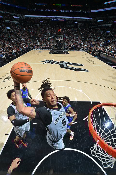 STEPHON Castle soars to 40 points, 12 rebounds and 12 assists to power the San Antonio Spurs to a 138-125 win over the Dallas Mavericks in the NBA regular season.