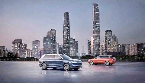 PRESENTED against a city skyline, the Aito M9 anchors the brand’s luxury new energy lineup with its full-size SUV profile.