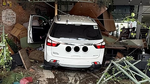 THE vehicle that rammed a restaurant owned by actor Matteo Guidecelli has destroyed the alfresco part of the diner. No casualties were reported because of the incident.