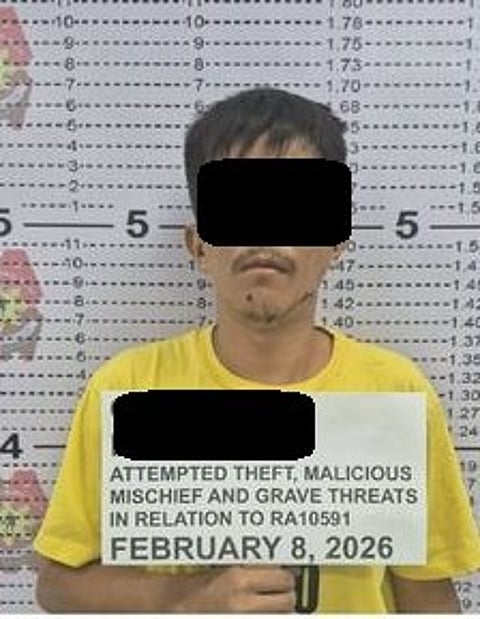 Mugshot of alias "Steve," 23 years old, who attempted to rob an LPG tank establishment in Baranagay Sacred Heart in Quezon City but was later arrested by the Quezon City Police District last Sunday