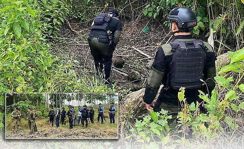 MEMBERS of the Rajah Buayan Municipal Police and the military conduct a controlled detonation of an improvised projectile rocket grenade in Barangay Mileb, Maguindanao del Sur.