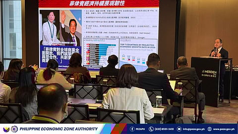 PEZA Director General Tereso O. Panga delivering his keynote address on topic: Forecasting 2026: PH-Taiwan Economic Perspectives. Photo courtesy of PEZA