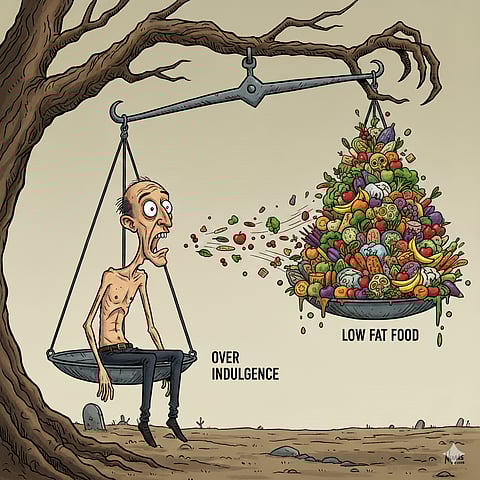 OVERCONSUMING healthy food can lead to a calorie surplus, resulting in weight gain.