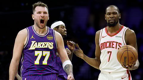 LUKA Doncic represents the new wave of European stars who are ready to take over the NBA (Left). Kevin Durant is ready to prove that the Americans are still the best in the NBA (Right).