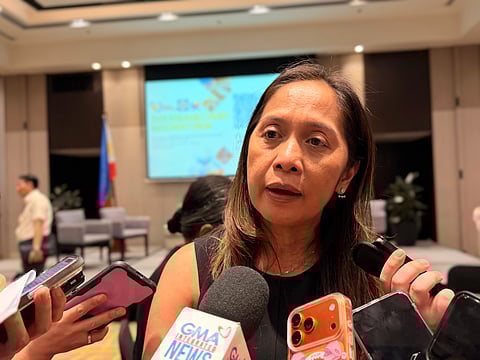 Energy Secretary Sharon S. Garin speaks to reporters at the sidelines of the Renewable Energy Forum organized by the Department of Energy.