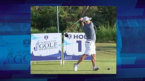 ISLA Group Corporation chief executive officer Tomoaki Asai delivers the ceremonial tee during the 9th Isla Cup golf tournament recently at the Tagaytay Midlands.