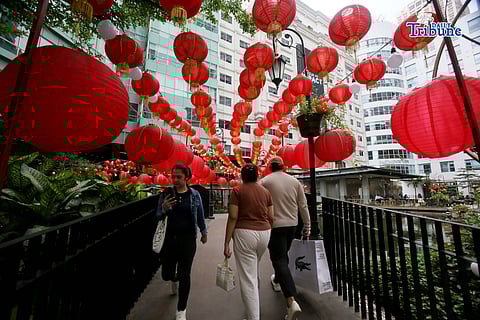 (February 16 2026) Eastwood mall in Quezon City decorated Red Chinese lantern as they celebrate a Chinese New. Red lanterns in Chinese culture primarily symbolize good fortune, joy, prosperity, and wealth, serving as a vibrant, essential decoration to ward off evil spirits and welcome happiness. Deeply rooted in tradition, they are commonly displayed during the Lunar New Year and the Lantern Festival to signify family reunions, success, and a bright future. Photo/Analy Labor