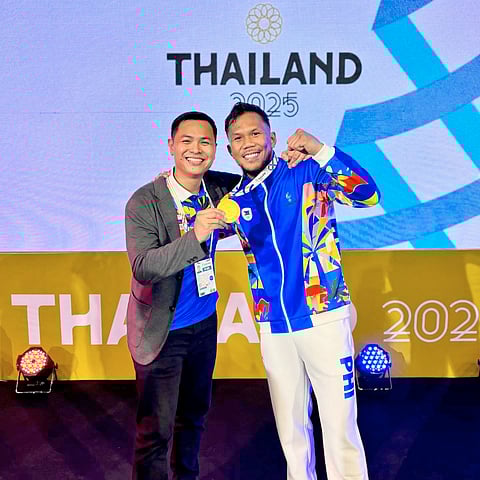 MARCUS Manalo (left) and the Association of Boxing Alliances of the Philippines aim to discover and develop more boxers like Eumir Marcial in Season 101 of the National Collegiate Athletic Association.