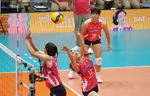 Setter Jia Morado-De Guzman showcases her playmaking and scoring skills in Creamline's four-set win over ZUS Coffee in the 2026 PVL All-Filipino Conference.