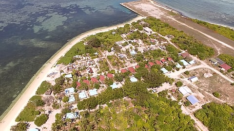 Pag-Asa island, the largest island in the Kalayaan group of islands, where the municipal hall of the Kalayaan Municipal Government is located.