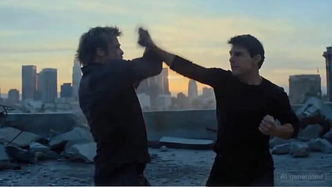 REAL or fake? Tom Cruise clashes with Brad Pitt.