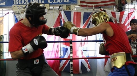 MANNY Pacquiao (right) and Ruslan Provodnikov go a long way but they are setting aside friendship temporarily when they face off in a ten-round exhibition match on 18 April in Las Vegas.