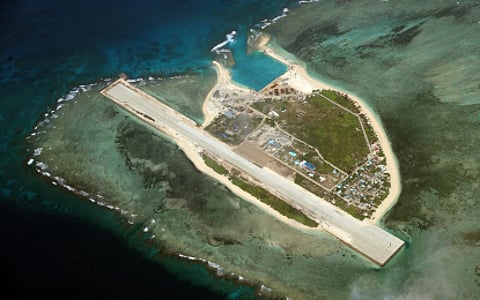 Aerial shot of the Kalayaan Group of Islands.