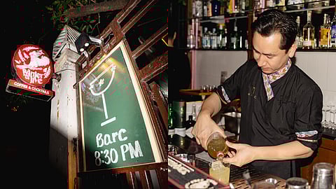 (Left) Cocktail bar Banter and Jive located at Poblacion, Makati's Don Pedro street. (Right) Barc's founder Abishek Tuladhar